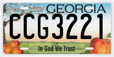 GA license plate CCG3221