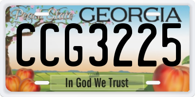 GA license plate CCG3225