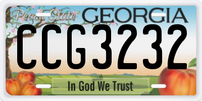 GA license plate CCG3232