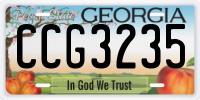 GA license plate CCG3235