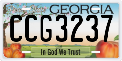 GA license plate CCG3237