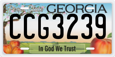 GA license plate CCG3239