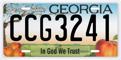 GA license plate CCG3241