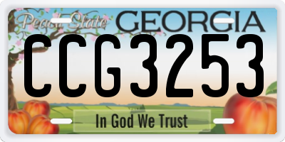 GA license plate CCG3253