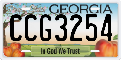 GA license plate CCG3254