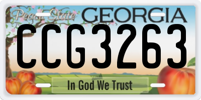 GA license plate CCG3263
