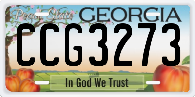 GA license plate CCG3273