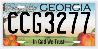 GA license plate CCG3277