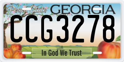GA license plate CCG3278