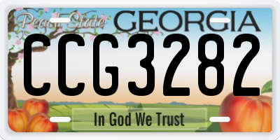 GA license plate CCG3282