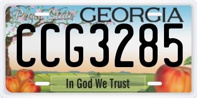 GA license plate CCG3285