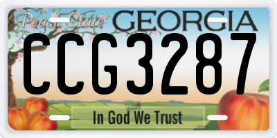 GA license plate CCG3287