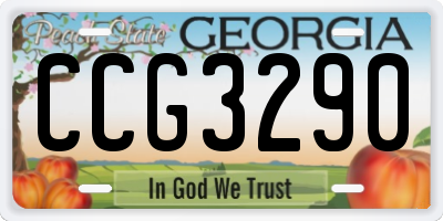 GA license plate CCG3290