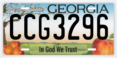 GA license plate CCG3296