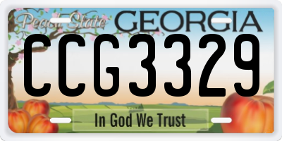 GA license plate CCG3329