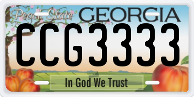 GA license plate CCG3333