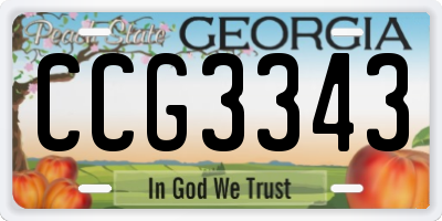 GA license plate CCG3343