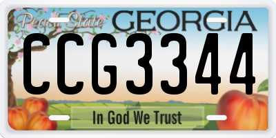 GA license plate CCG3344
