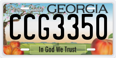 GA license plate CCG3350