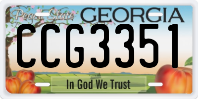 GA license plate CCG3351