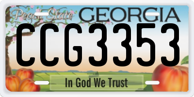 GA license plate CCG3353
