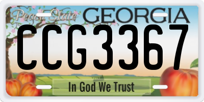 GA license plate CCG3367