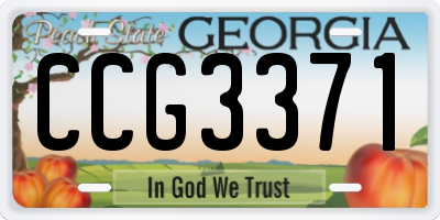 GA license plate CCG3371