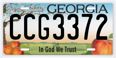 GA license plate CCG3372