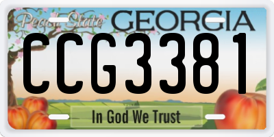 GA license plate CCG3381