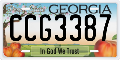 GA license plate CCG3387