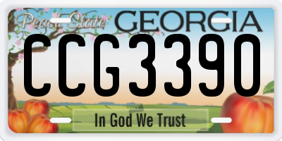 GA license plate CCG3390