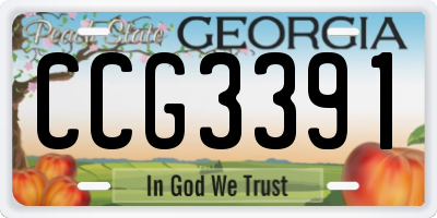 GA license plate CCG3391