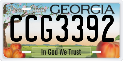 GA license plate CCG3392