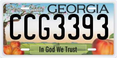 GA license plate CCG3393