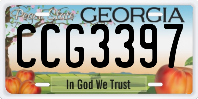 GA license plate CCG3397