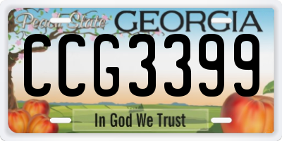 GA license plate CCG3399
