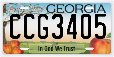 GA license plate CCG3405