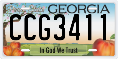 GA license plate CCG3411