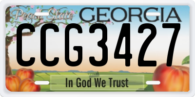 GA license plate CCG3427