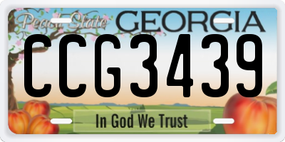 GA license plate CCG3439