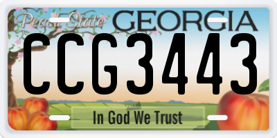 GA license plate CCG3443
