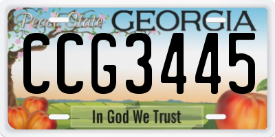 GA license plate CCG3445