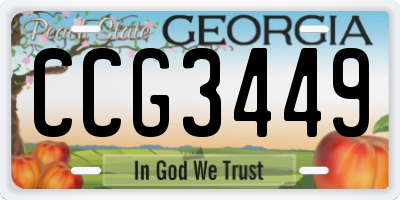 GA license plate CCG3449