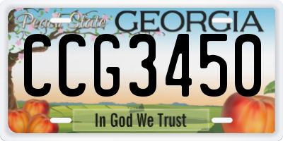 GA license plate CCG3450