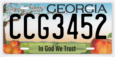 GA license plate CCG3452