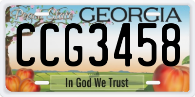 GA license plate CCG3458