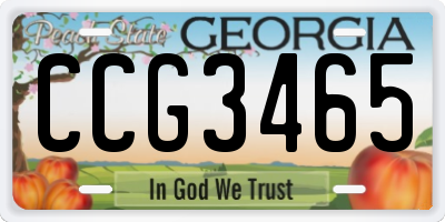 GA license plate CCG3465