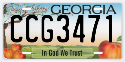 GA license plate CCG3471