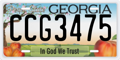 GA license plate CCG3475