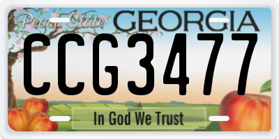 GA license plate CCG3477